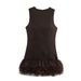 Women's Clothing Slim Round Neck Sleeveless Mesh Splicing Dress_ecoleips.com