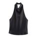 Aria Basics Aria Basics Cross-border European And American Women's Fashion INS Popular Trendy Silk Satin Halter Neck Tank Top_ecoleips.com