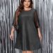 Sparkling Plus Size Summer Dress – Flowy Short Sleeve Round Neck Dress With Glitter Details, Comfortable & Stylish_ecoleips.com