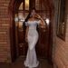 Women's Clothing Style Women's Sequined Off-Shoulder Slim Waist Dress With Slit Bodycon Design For Formal & Casual For Women_ecoleips.com