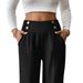 Women's Clothing New Style Drape Mopping Casual Pants High Waist Trousers Loose Temperament Straight Women's Niche Design Solid Color Trousers_ecoleips.com