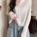 Blue Soft Cozy Knitted Sunscreen Cardigan Women, Stylish Design, Thin Long-sleeved Top Spring And Summer, Suitable For_ecoleips.com