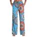 K Elastic Straight Leg Pants With Simple Casual Print And Elastic Band For Women_ecoleips.com