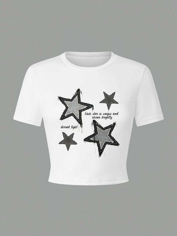 Cross-Border Foreign TradeEuropean American Hot-Selling Women's Summer New Sweet And Spicy Printed T-Shirt_ecoleips.com