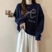 European American Finely Embroidered Bow, Hoodless Sweatshirt For Women, Spring And Autumn Thin Style, 2024 New Model,_ecoleips.com