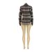 Women's Clothing Women's Plaid Casual Pullover V Neck Shirt Top Folded Sleeve Slit Design Long Sleeve For Formal & Casual For Women_ecoleips.com
