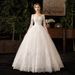 Women's Clothing Lightweight Wedding Dress Long Sleeve Petite Simple Court Style Elegant Main For Travel Photography_ecoleips.com
