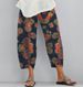 Women's Printed Linen-Cotton Pants – Loose Fit Casual Cropped Trousers With Pockets (S-5XL) – Artistic Floral/Abstract Patterns_ecoleips.com