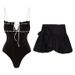 European And American Swimsuit New Pure Desire Style Chest Pleated One Piece Swimsuit Short Skirt Suit Female_ecoleips.com