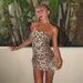 European And American Women's Fashion 2025 Autumn New Style Fashionable Sexy Sequin Leopard Print Tube Top Bodycon Dress_ecoleips.com