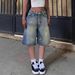 Women's Patterned Rhinestone Denim Shorts High Street Trendy Casual Five Point Pants Stella Pumpkin Pants_ecoleips.com