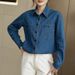 Real Shot Of Spring: Classic Design Replica, Skin-friendly Casual Denim Shirt Jacket For Women, Simple Style_ecoleips.com