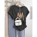 Women's Flutter Sleeve T-Shirt - Side Pleats & Waist-Defining Fit (M-2XL, 7 Colors With Shoelace Heart Detail)_ecoleips.com