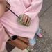 2024 Winter New Pink Sweet Round Neck Pullover Lazy Sweater_ecoleips.com