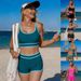 Solid Color Bikini Swimwear Set For Women - High Elasticity Nylon Swimsuits With Removable Padding, Conservative & Sexy Two-Piece Bathing Suit_ecoleips.com