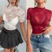 European And American Cross-border 2026 Spring-summer New Style Half-high Collar Lace Ruffle Thin Women's Niche Sexy_ecoleips.com