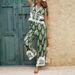 Women's Clothing Style Bohemian Print Contrast Color Waistcoat Top Long Pants Suit Women's Clothing_ecoleips.com