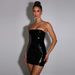 2026 Summer European And American Style Women's Fashion Shiny Sexy Strapless Backless Waist-Cinching Bodycon Dress_ecoleips.com