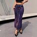 Women's Clothing Supply Of Fashionable High Waist Elastic Slit Mid Length Skirt Creative Texture Tie Dye Denim Skirt_ecoleips.com