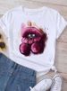 European And American Cross-border Foreign Trade Women's Clothing, Sexy Lips Print Round-neck Short-sleeve T-shirt Top_ecoleips.com