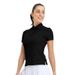 Women's Short Sleeve T-Shirt Sporty Casual Breathable Cool Golf Polo Shirt Slim Fit Quick Drying Tennis Apparel Waist Slimming_ecoleips.com