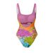 Women's Cartoon Printed Contrast Color One-Piece Swimsuit - Trendy Swimwear_ecoleips.com