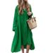 Women's Clothing Cotton And Linen Fashion Casual Long Sleeved Shirt Long Dress_ecoleips.com