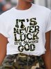 European And American Cross-border Foreign Trade Wholesale Fashion Letter Print Round Neck Plus Size Short-sleeve_ecoleips.com
