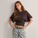2025 Korean Version Of The Design Sense Round Neck Pullover Short-sleeved T-shirt Women's Summer New Simple And Versatile Solid Color Loose Top_ecoleips.com