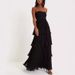 European And American Sexy Women's Fashion New Strapless Waist-Cinching Layered Ruched Evening Dress_ecoleips.com