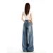 Women's Retro Studded High-Waisted Wide Leg Jeans Casual Cotton Denim Spring/Autumn Style Relaxed Straight Leg Unique Design_ecoleips.com