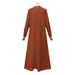 Women's Clothing Ethnic Clothing Solid Color Loose Pullover Leisure Elegant Long Sleeved Minimalist Dress_ecoleips.com