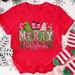 European And American Cross-border Foreign Trade Women's Clothing Christmas Merry Round Neck Printed Ladies Short Sleeve_ecoleips.com