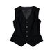 Women's Clothing suit T shirt! High fashionable wool silk V neck waist vest jacket suit for women_ecoleips.com