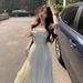 French-style Gentle Camisole For Women, Summer High-end Sweet First-love Temperament, Ruffled Waist-cinching Fairy Dress_ecoleips.com