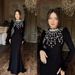 Women's Clothing New Black High Collar Hot Diamond Long Sleeve Feather Slimming Bandage Dress_ecoleips.com