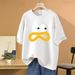 Women's Clothing Cartoon Straight Shoulder Short Sleeved T Shirt For Women In Summer 2024 New Design Niche Large Size Casual Loose Slim Tops_ecoleips.com