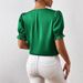 Women's Clothing Women's Satin V Neck Button Down Shirt Short Sleeved Ruffled Blouse Casual Style Spring Summer_ecoleips.com