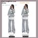 Aria Basics Gray Flared For Women, Spring And Autumn 2026 New Style, High-waisted American-style Sweatpants, High-waisted, Slimming,_ecoleips.com