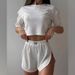 European And American Style Women's Fashion Set Short round Neck T-Shirt And Shorts Two-Piece Spring/Summer Clothing for Ladies_ecoleips.com