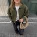 Women's Casual Suede Jacket Short Coat Notched Collar Versatile Outerwear for Fall Spring Green S XL_ecoleips.com