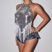 Women's Clothing Metal Chain Halter Neck Suspenders Silver Top Backless Sequined Tassel Vest_ecoleips.com