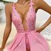 Aria Basics Cross-Border Source European And American Foreign Trade Lingerie Sexy Women's Mesh See-Through Camisole Nightdress Plus_ecoleips.com