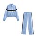 Women's Clothing Spring European And American Stand Up Collar Color Matching Cardigan Jacket Coat Casual Pants Trousers Fashion Suit_ecoleips.com