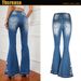 Women’s Clothing Flared Jeans For Women Heavy Industry Three Dimensional 3D Embroidery Women's Jeans Trousers Flared Pants_ecoleips.com