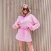 Women's Clothing Casual Striped Color Block Set Long Sleeved Top Elastic Waist Skirt Safety Shorts American Style_ecoleips.com