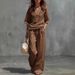 Women's Clothing Spring/Summer Women's Two Piece Set Cotton Linen V Neck Casual Comfortable For Formal & Casual For Women_ecoleips.com