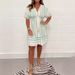 Women's Clothing Printed Lace V Neck Medium Length Dress With Tassels_ecoleips.com