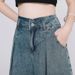 Korean Casual High Waisted Pleated Denim Shorts For Women Spring Summer Baggy Jeans Shorts Y2k A-Line Wide Leg Jeans_ecoleips.com