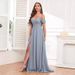 Off The Shoulder Chiffon Bridesmaid Dress Sexy Evening Gown With Lace Fishtail Hem Fitted Floor Length Women's Party Wear_ecoleips.com
